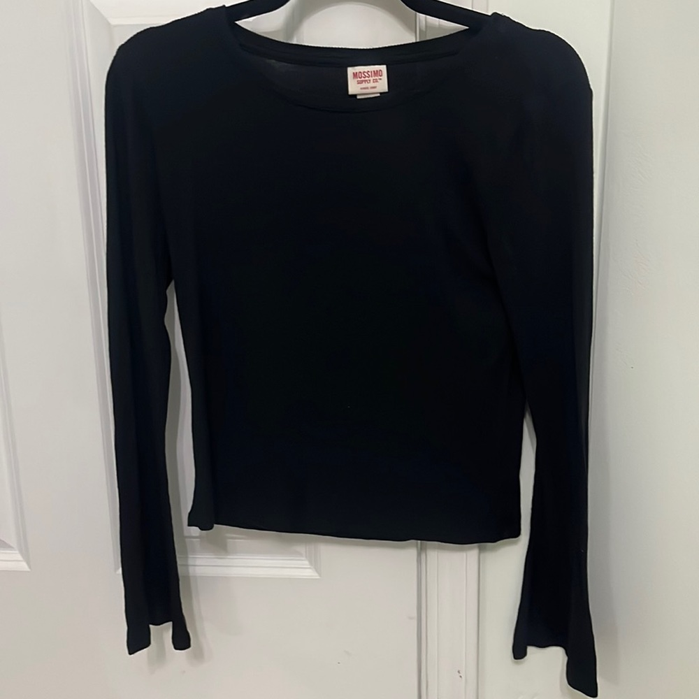 Mossimo Bell Wide Black Long Sleeve Tee Size S